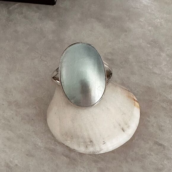 Natural Nautilus Sea Shell Sterling Silver Ring Size 10.5 - Picture 9 of 12